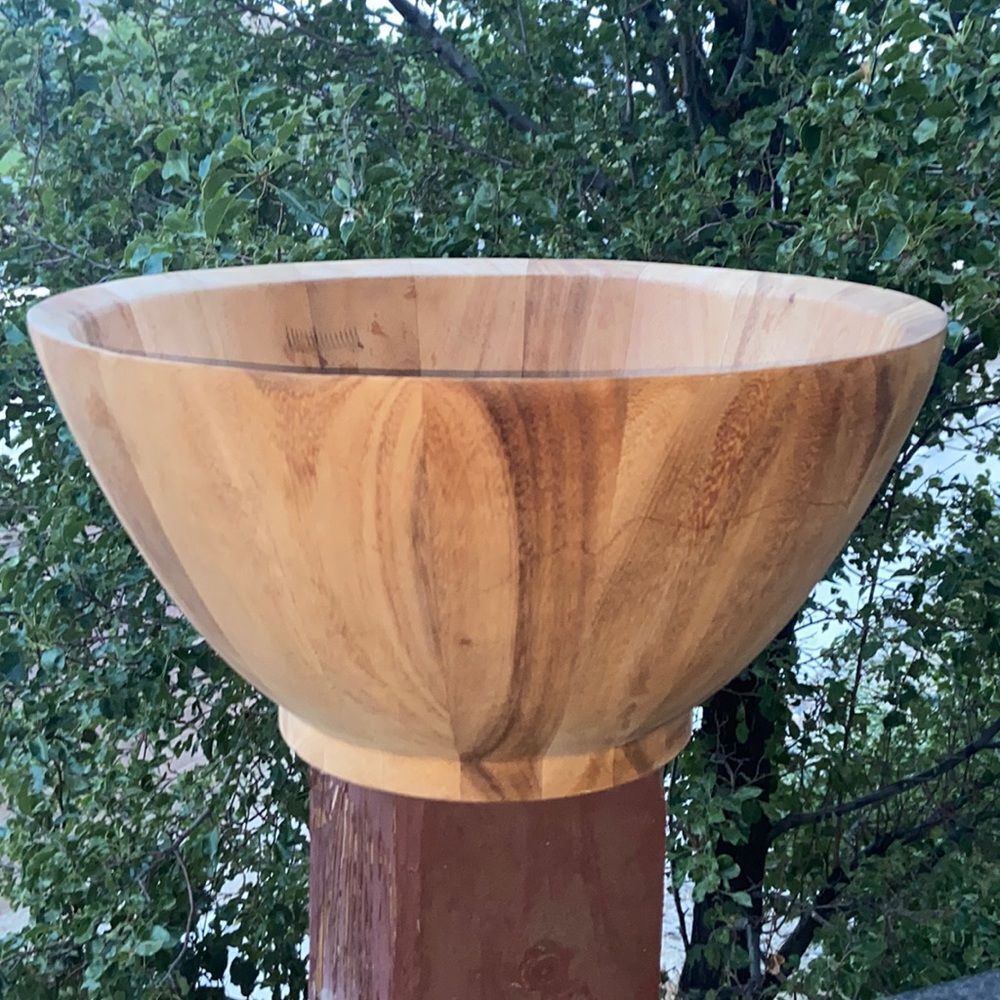 Handmade Wooden Big Bowl Utensil Holder